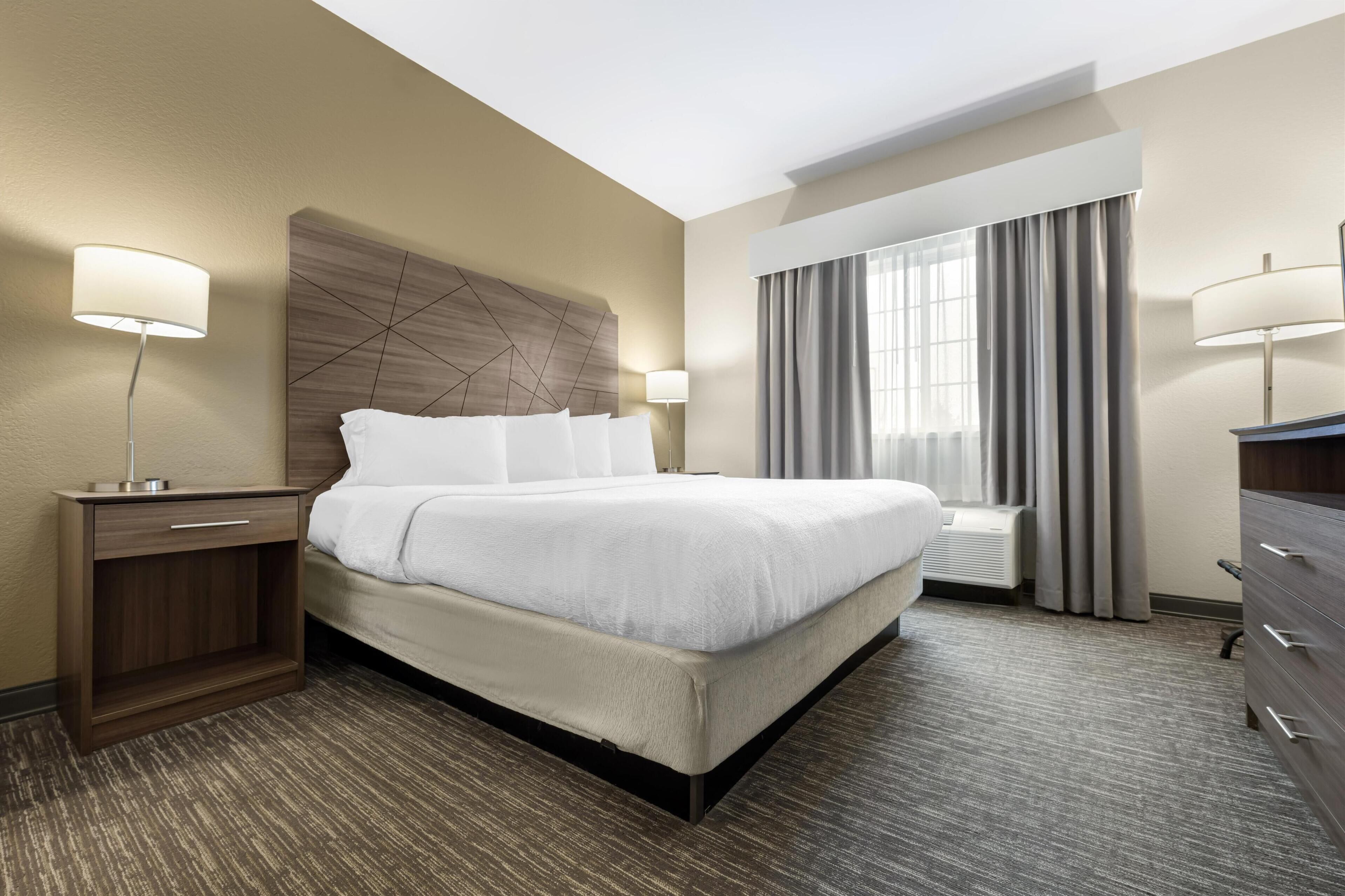 suite, 1 king bed with sofa bed, non smoking, refrigerator & microwave (with sofabed) | desk, laptop workspace, blackout curtains, iron/ironing board