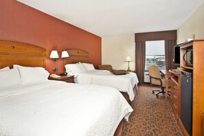 Premium bedding, down duvets, desk, laptop workspace