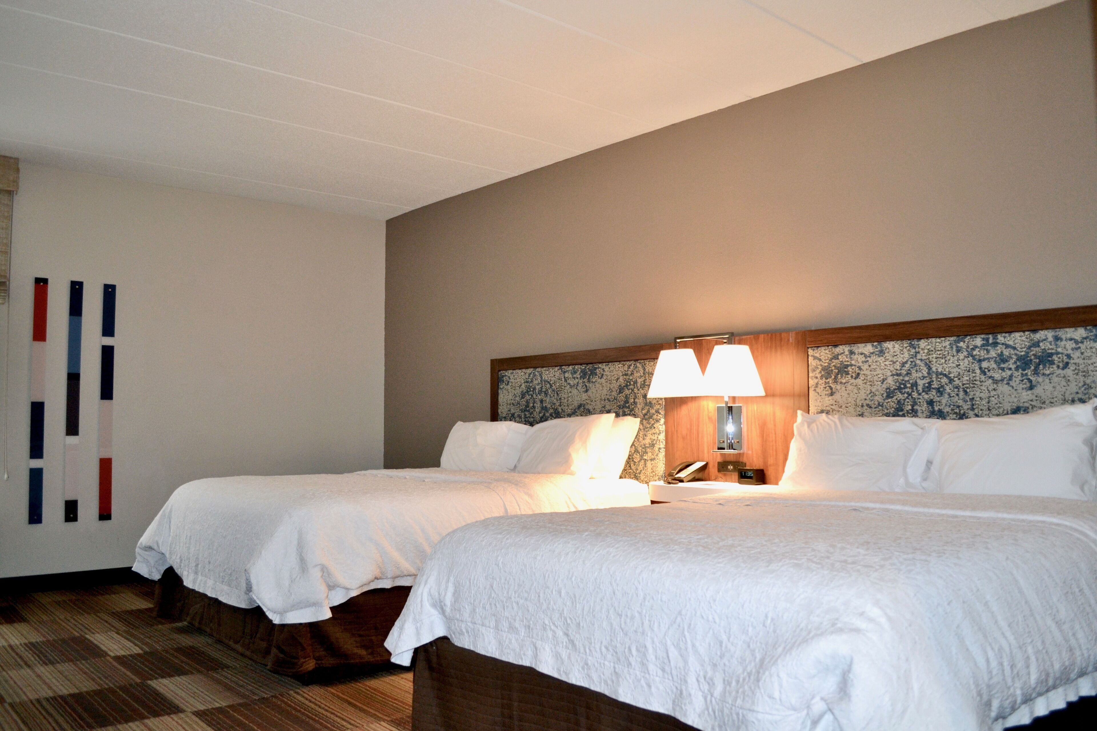 two queen beds non smoking | desk, blackout curtains, soundproofing, iron/ironing board