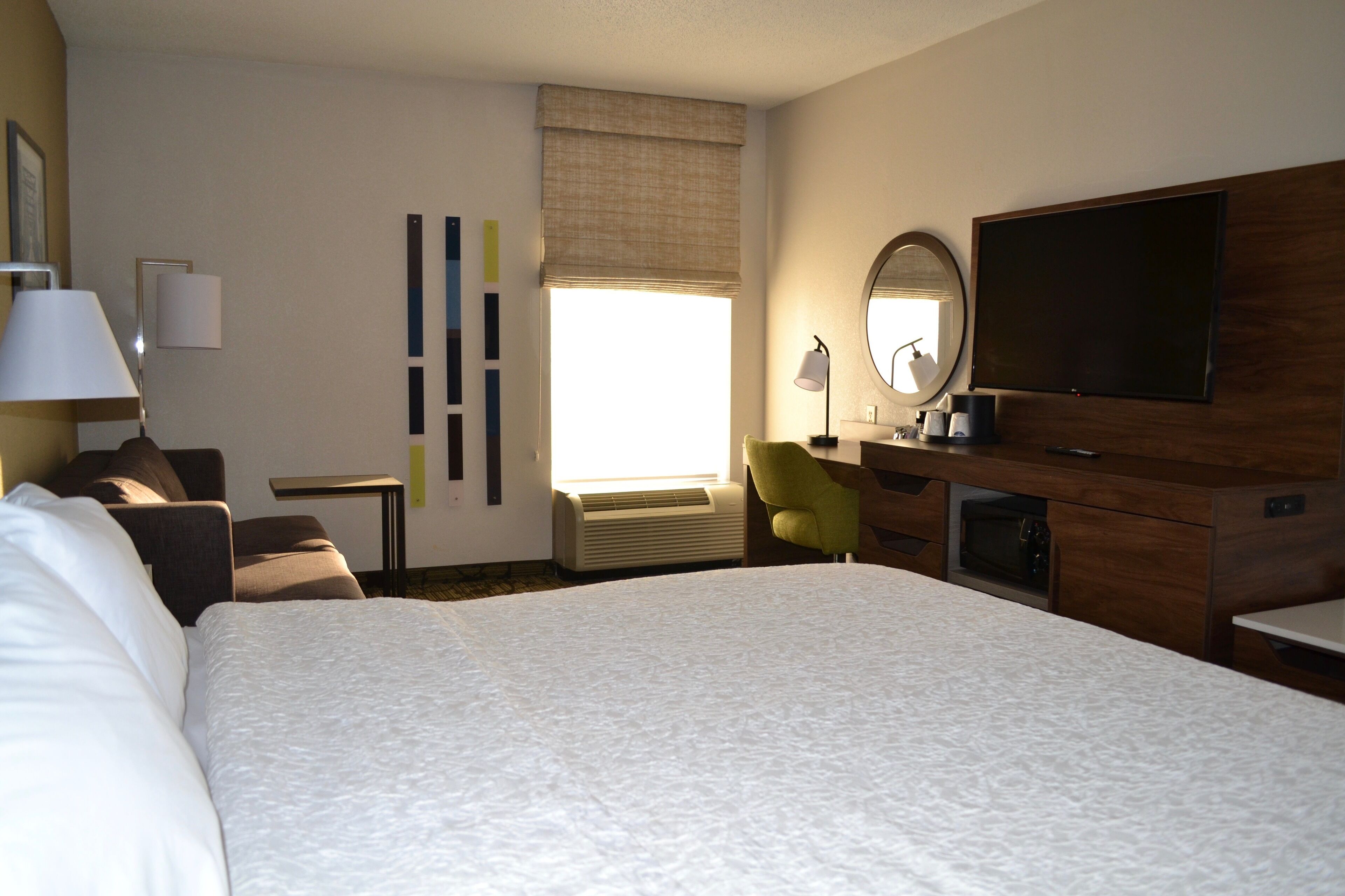 desk, blackout curtains, soundproofing, iron/ironing board