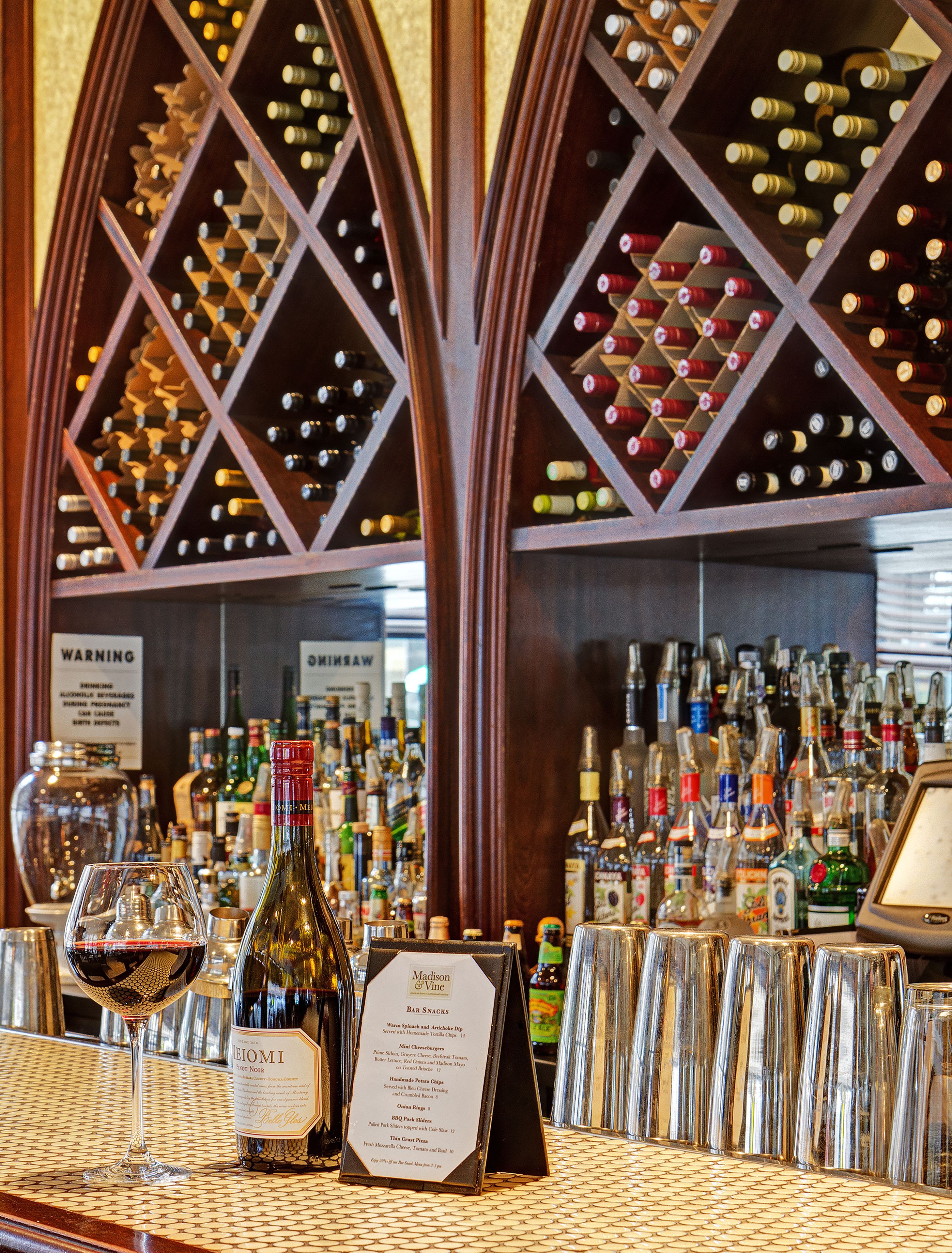 rooftop bar, garden views, open daily