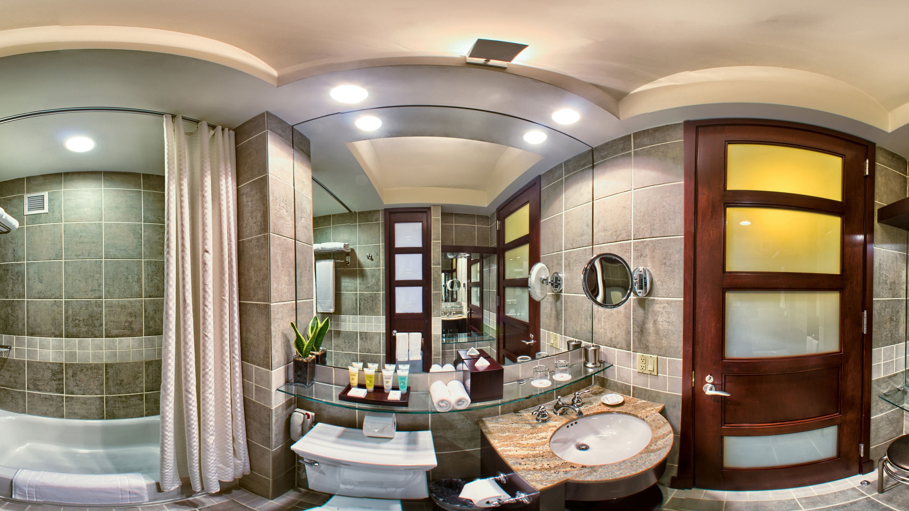 free toiletries, hair dryer, bathrobes, slippers