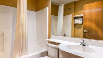 Towels, soap, shampoo, toilet paper