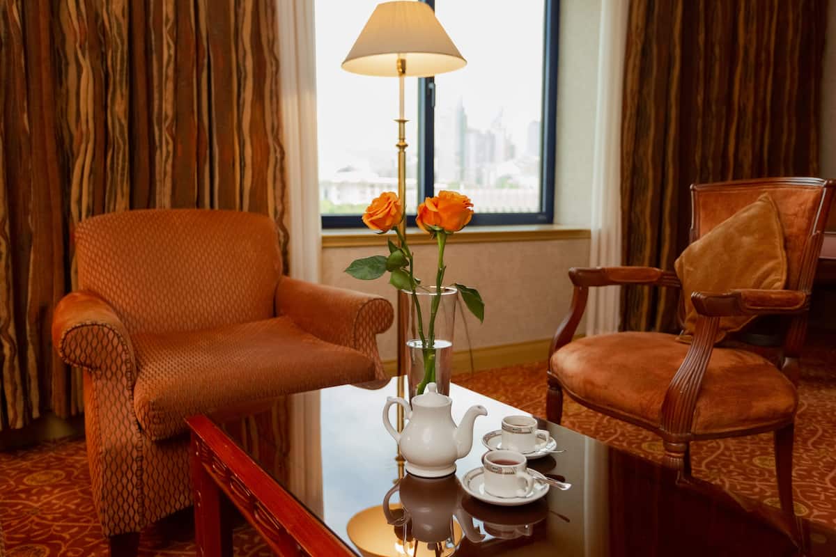 Literie hypoallergénique, couette en duvet, minibar