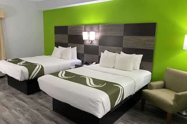 Standard Room, 2 Double Beds, Non Smoking | Pillowtop beds, desk, iron/ironing board, individually furnished
