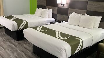 Standard Room, 2 Double Beds, Non Smoking | Pillowtop beds, individually furnished, desk, iron/ironing board