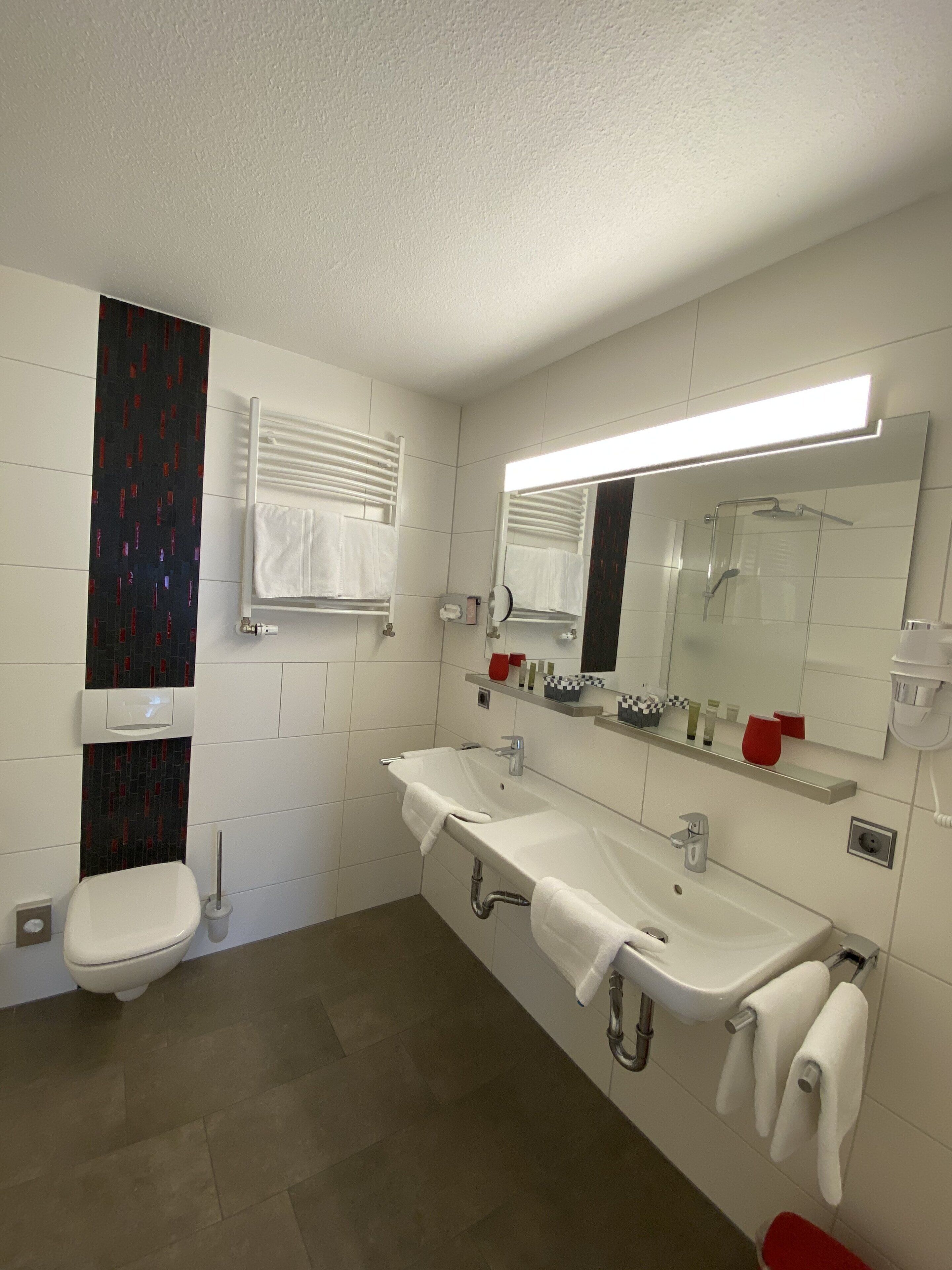 free toiletries, hair dryer, bathrobes, slippers