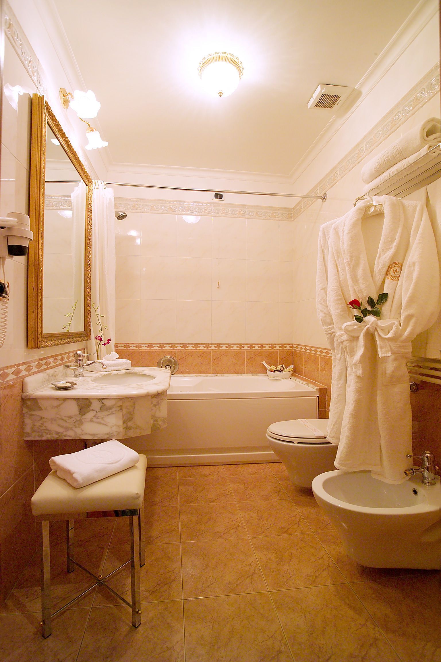 deluxe double room, jetted tub | bathroom | shower, free toiletries, hair dryer, bidet