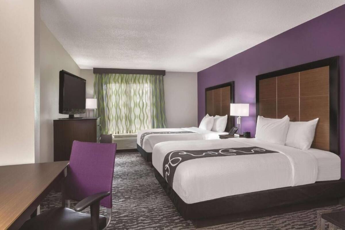 Premium bedding, desk, blackout curtains, iron/ironing board