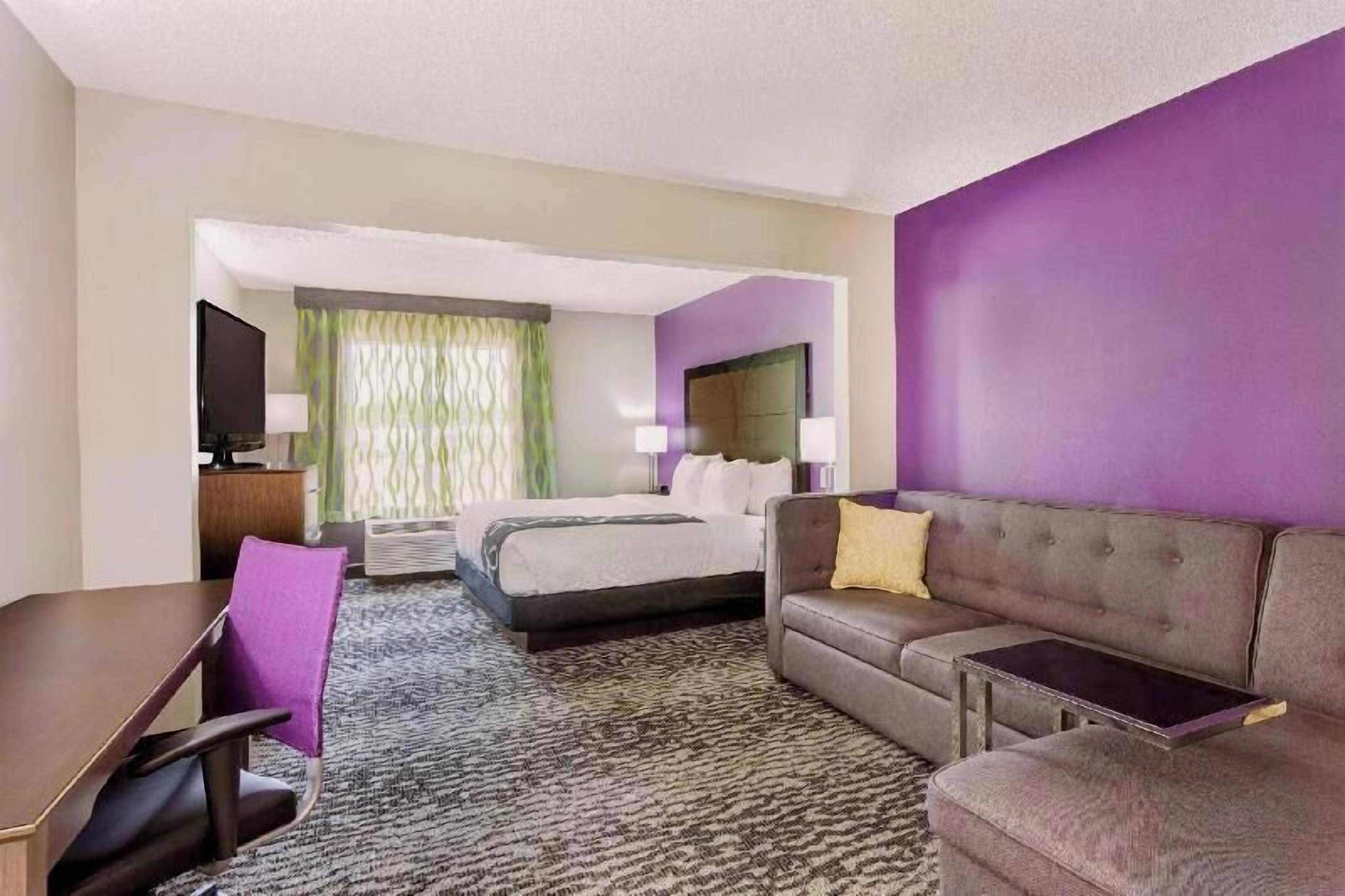 Premium bedding, desk, blackout curtains, iron/ironing board