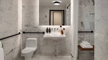 King Deluxe Mobility/Hearing Accessible with Roll-In Shower | Bathroom