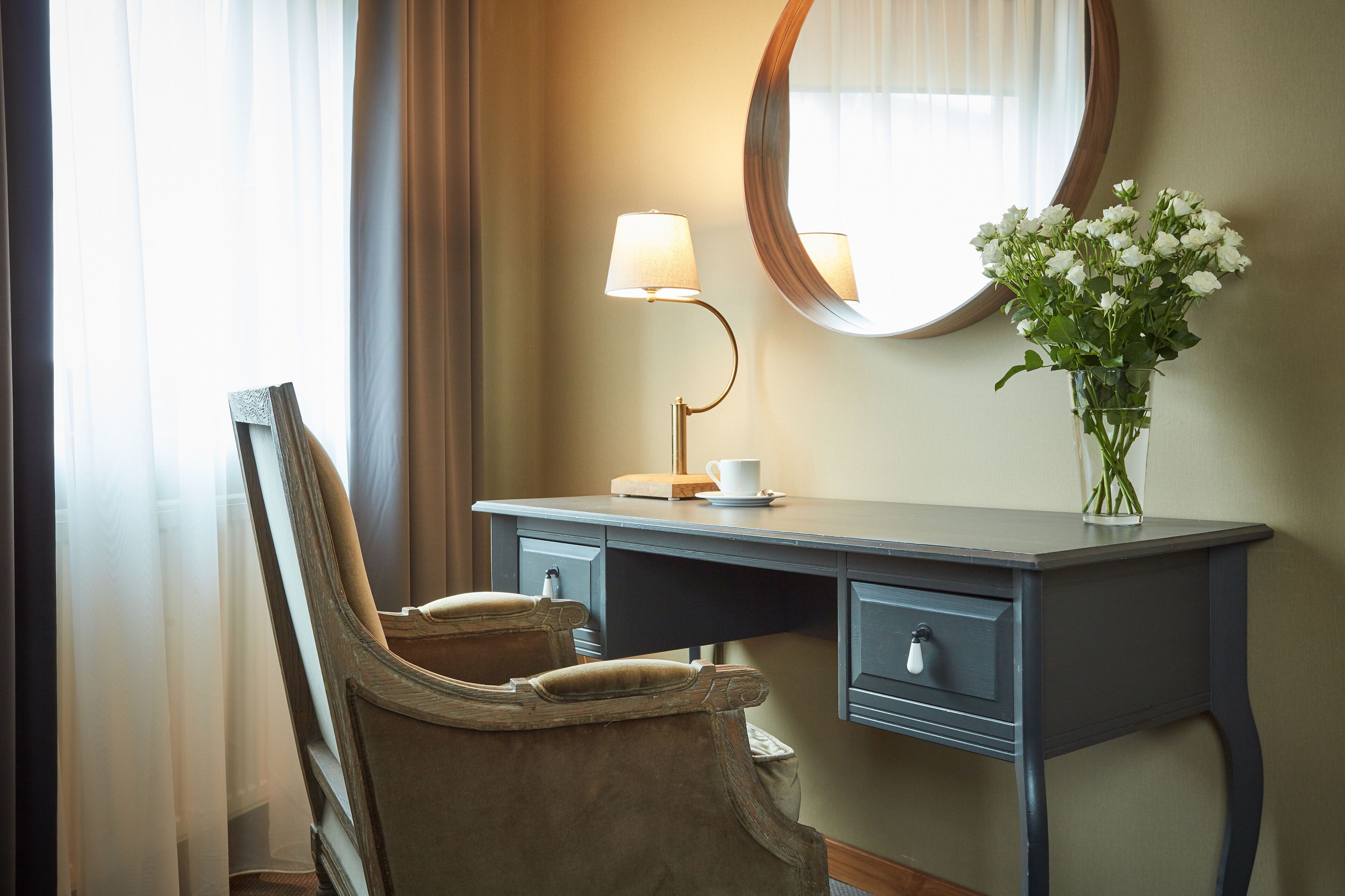 deluxe double room | living area | 32-inch lcd tv with satellite channels, tv