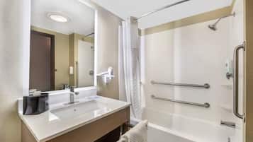 Room, 1 Queen Bed, Accessible, Non Smoking (Accessible Tub) | 1 bedroom, desk, laptop workspace, blackout drapes
