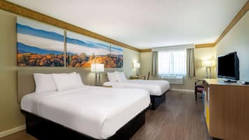 Business Room, 2 Queen Beds | Premium bedding, blackout curtains, iron/ironing board, rollaway beds