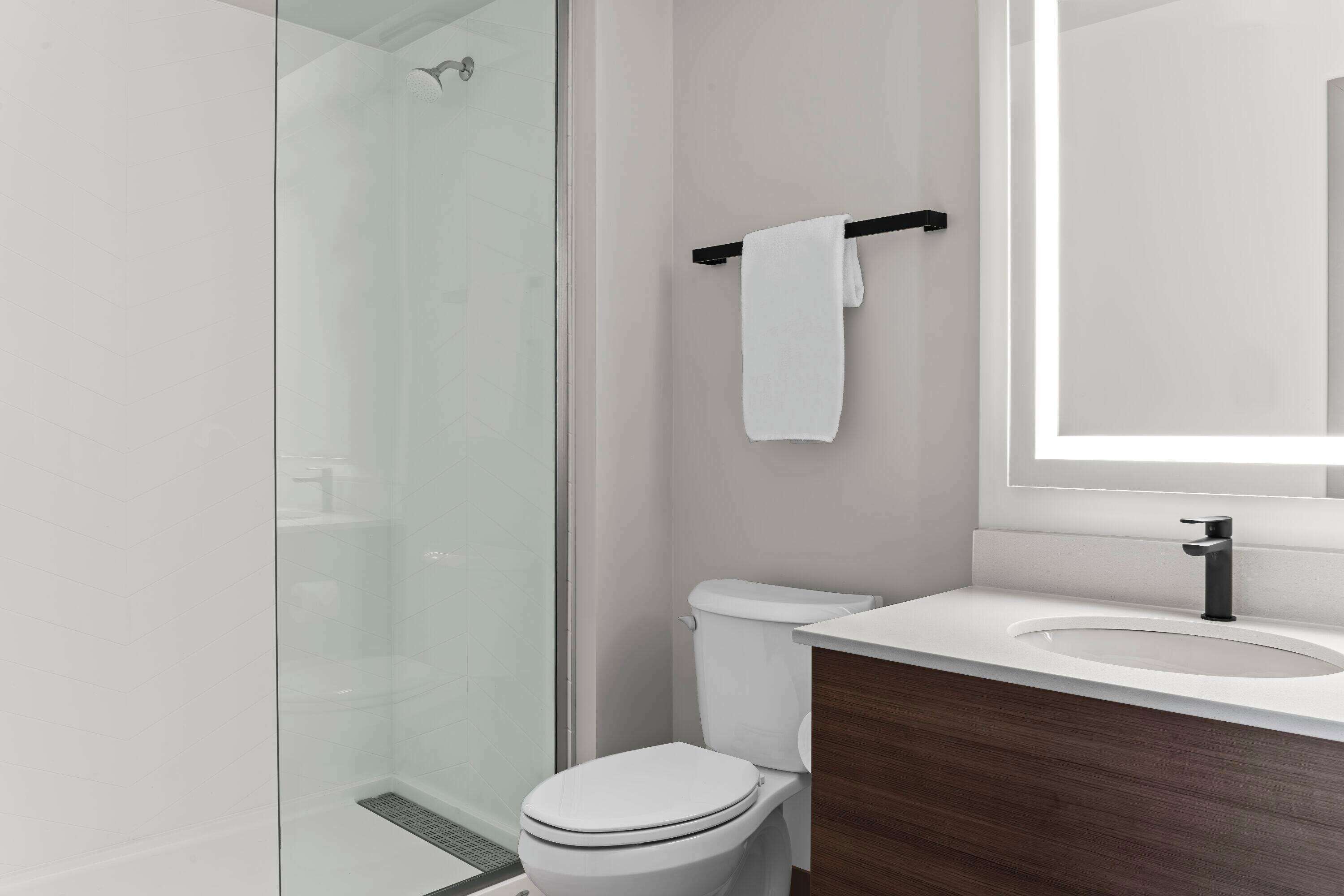 suite, 1 king bed with sofa bed, non smoking, kitchenette | bathroom | free toiletries, hair dryer, towels, soap