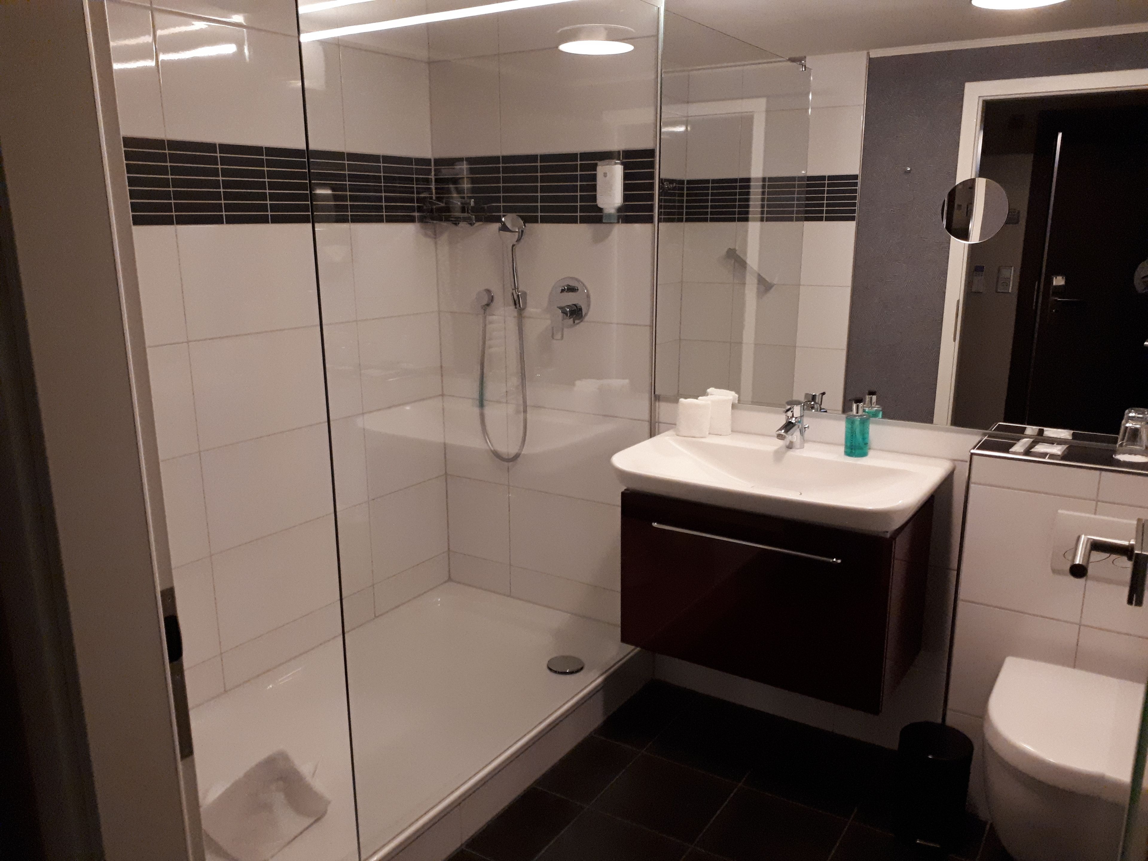 superior single room | bathroom | hair dryer, towels
