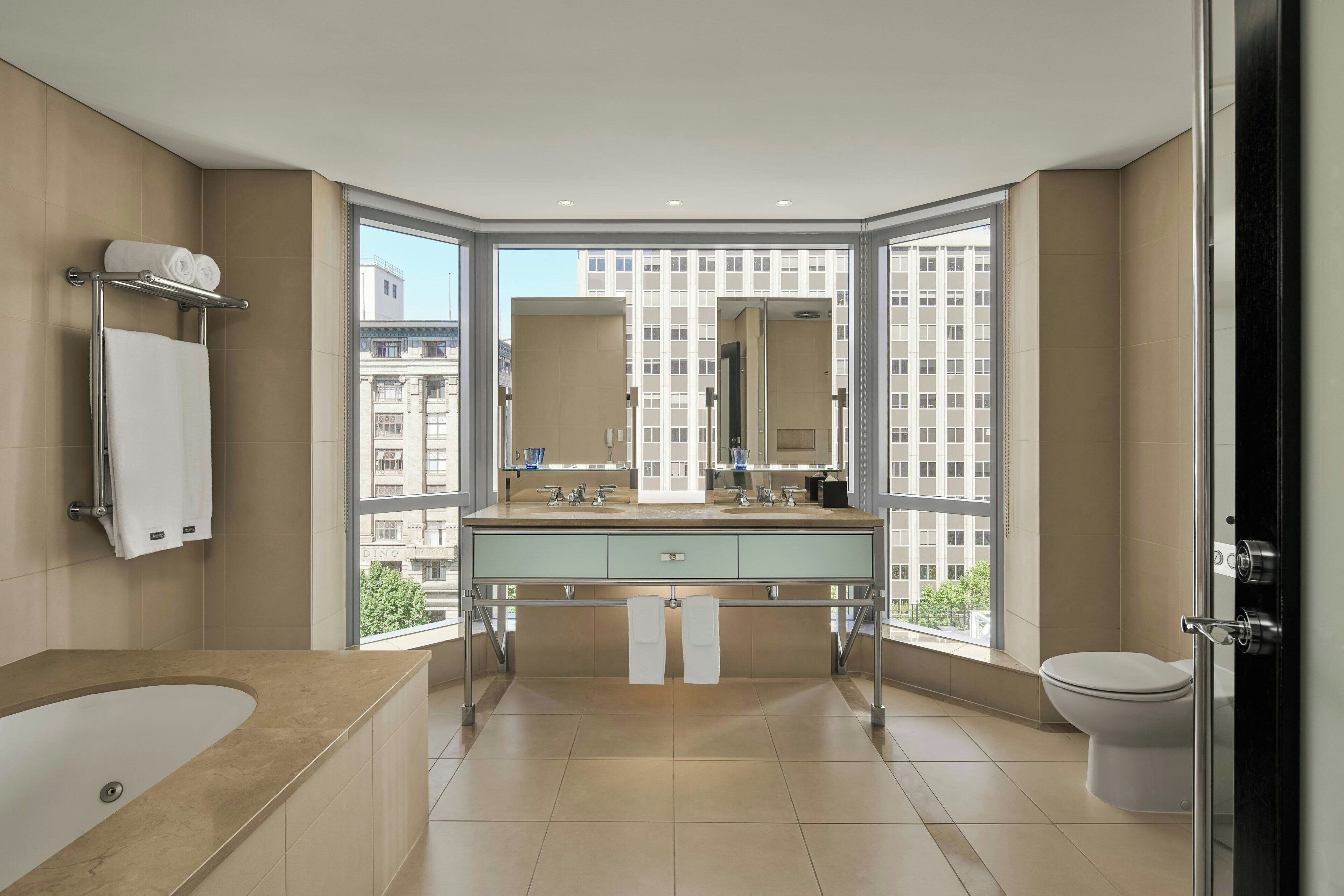 free toiletries, hair dryer, bathrobes, towels