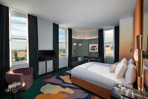 Hypo-allergenic bedding, pillow-top beds, in-room safe, desk