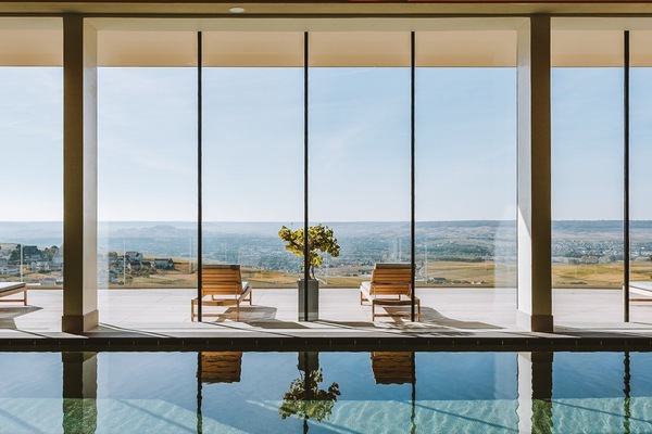 Indoor pool, outdoor pool, open 8:00 AM to 8:00 PM, pool umbrellas