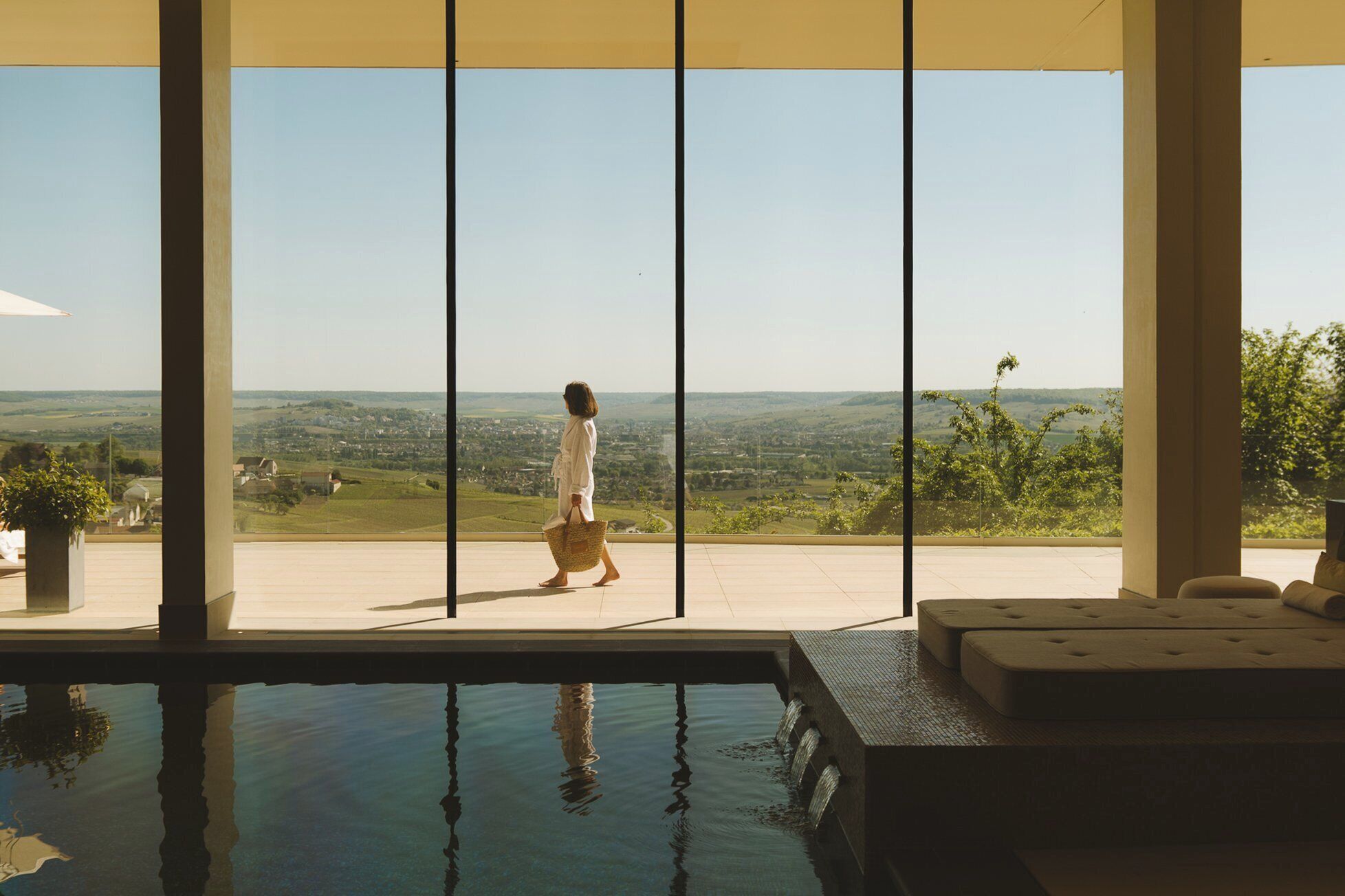 indoor pool, outdoor pool, open 8:00 am to 8:00 pm, pool umbrellas