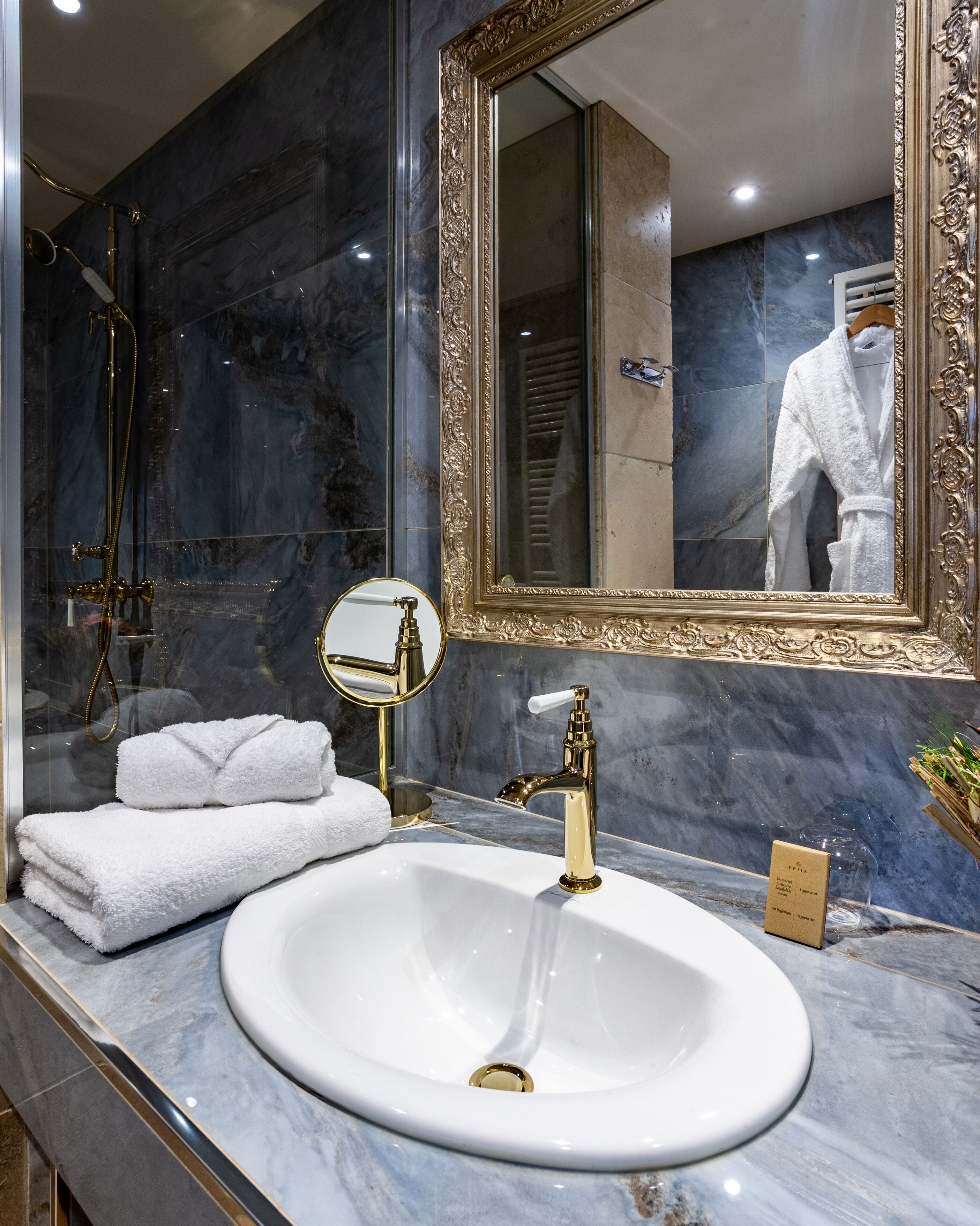 comfort room | bathroom | free toiletries, hair dryer, bathrobes, towels