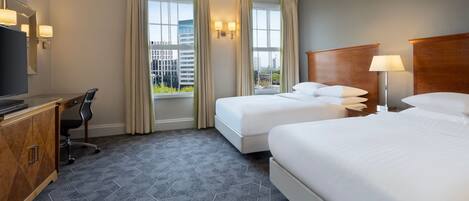 Familieværelse - 2 dobbeltsenge | 1 soveværelse, premium-sengetøj, senge med topmadrasser