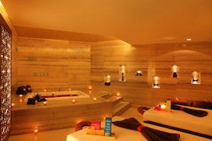 Couples treatment rooms, hot tub, steam room, body treatments