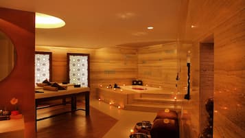 Couples treatment rooms, hot tub, steam room, body treatments