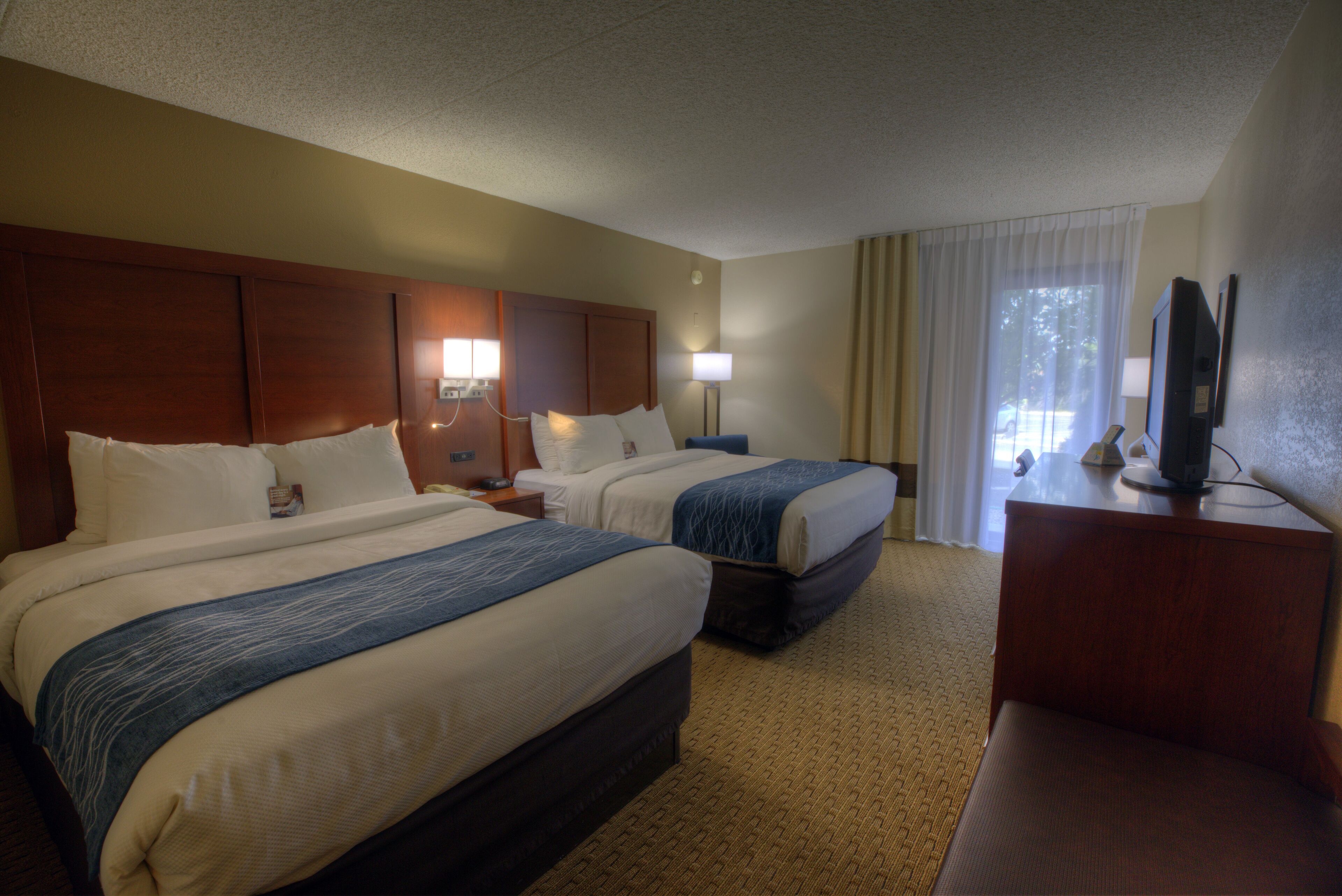 Room, 2 Queen Beds, Non Smoking | Premium bedding, in-room safe, desk, laptop workspace