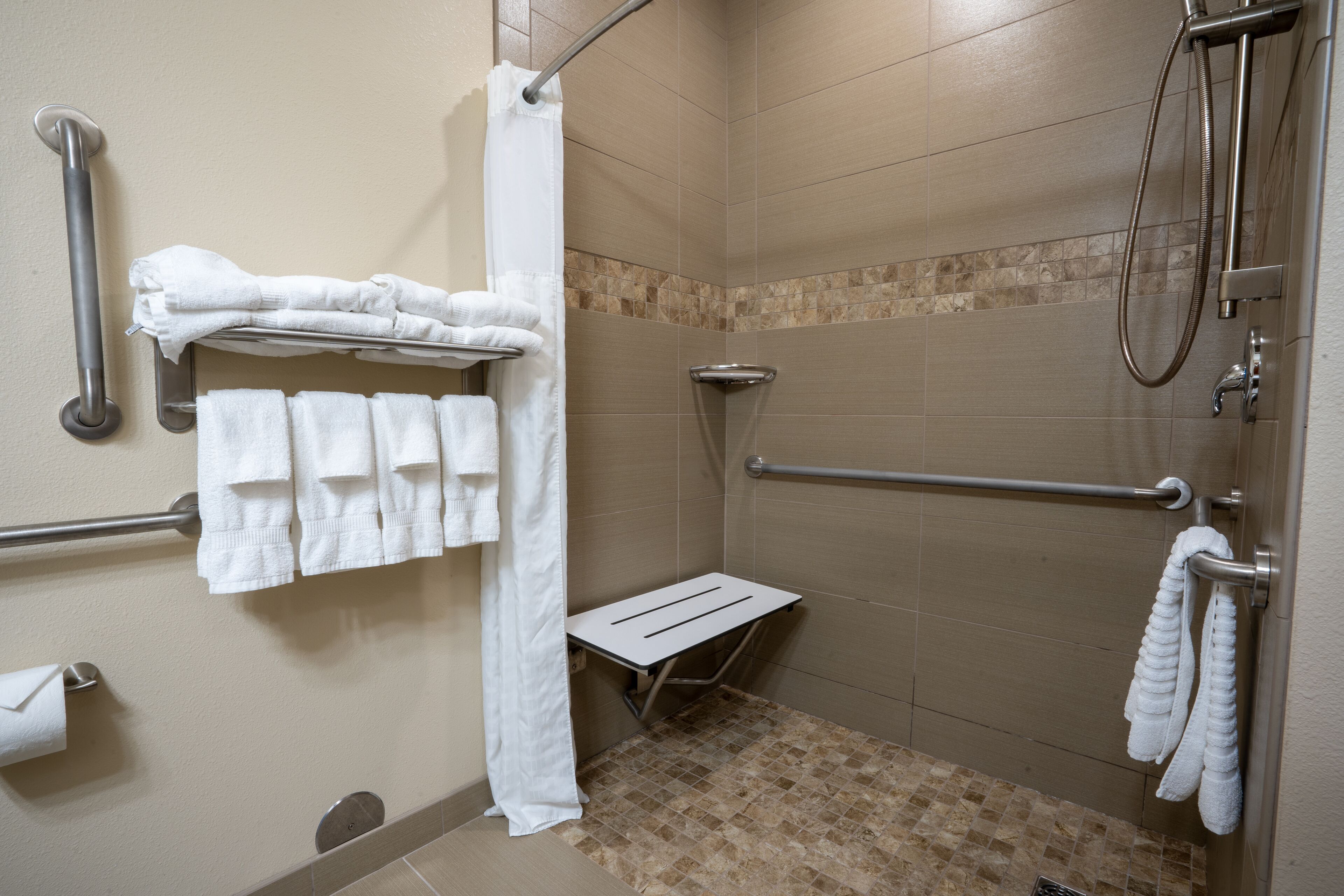 free toiletries, hair dryer, towels, soap