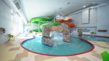 2 indoor pools, lifeguards on site