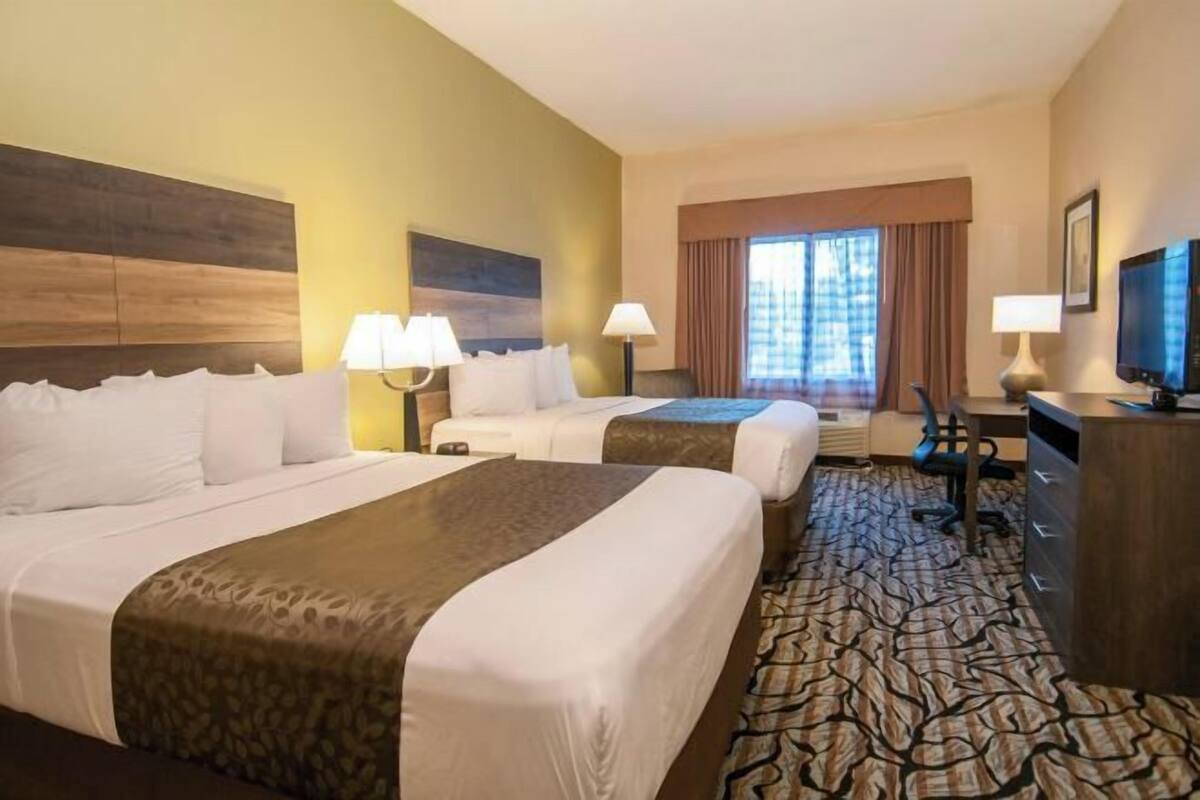 Individually furnished, desk, blackout drapes, iron/ironing board