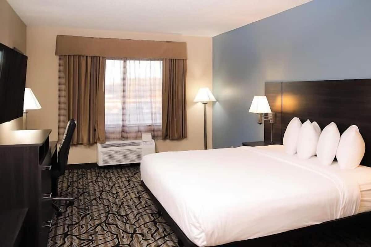Individually furnished, desk, blackout drapes, iron/ironing board