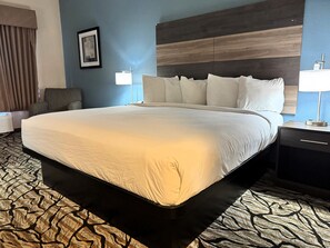 Business Room, 1 King Bed, Non Smoking | Individually furnished, desk, blackout drapes, iron/ironing board