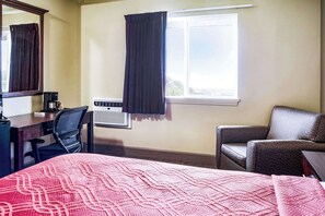 Desk, free WiFi, bed sheets