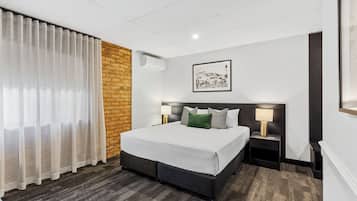 Premium bedding, pillowtop beds, blackout drapes, soundproofing