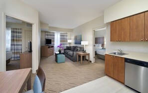 Suite, Multiple Beds, Non Smoking (Two Bedroom) | Living room | 50-inch flat-screen TV with cable channels, TV