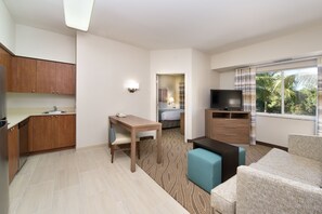 Hypo-allergenic bedding, pillow-top beds, in-room safe