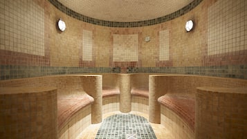 Sauna, steam room, body treatments, aromatherapy, hot stone massages