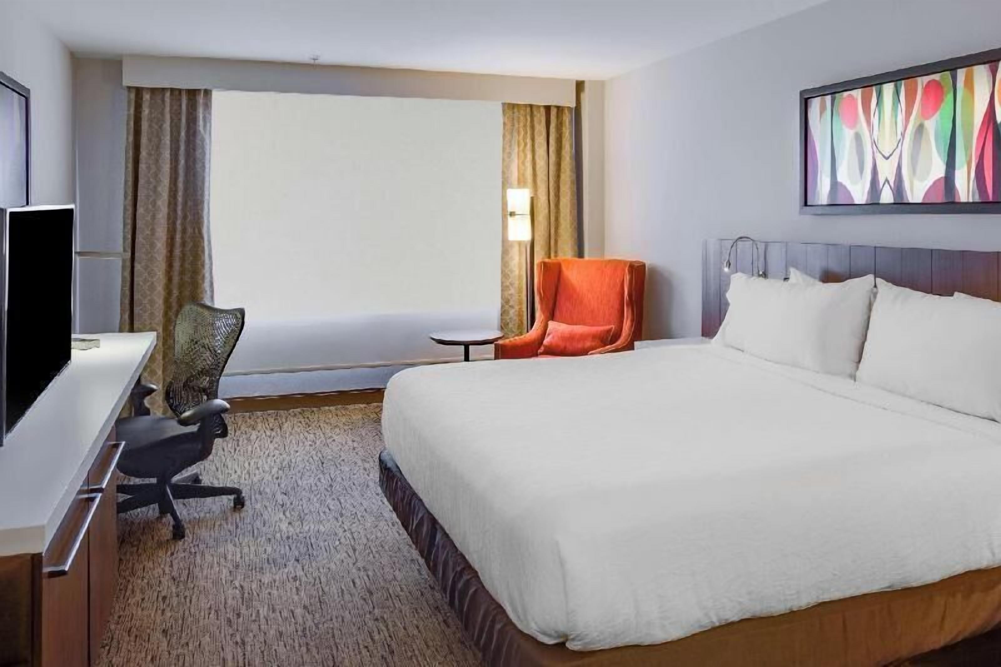 In-room safe, desk, laptop workspace, blackout curtains