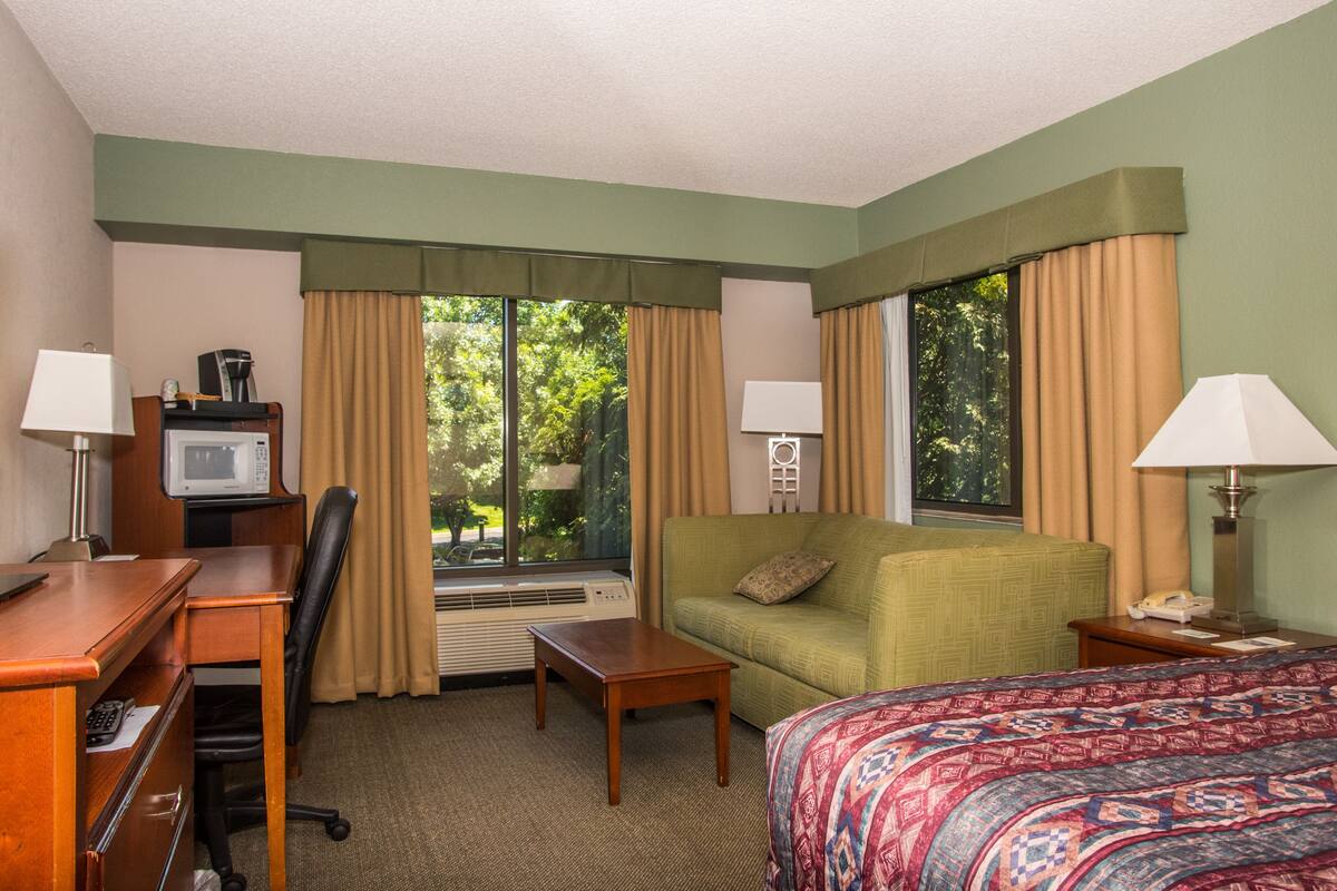 Hypo-allergenic bedding, in-room safe, desk, laptop workspace