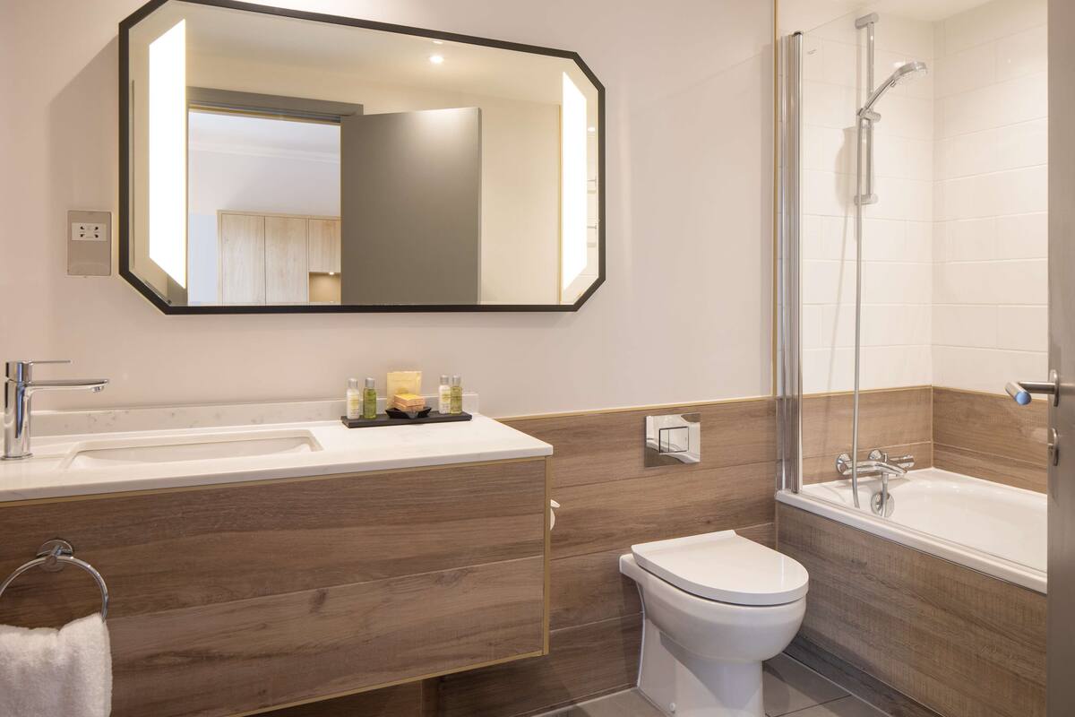 free toiletries, hair dryer, towels, soap