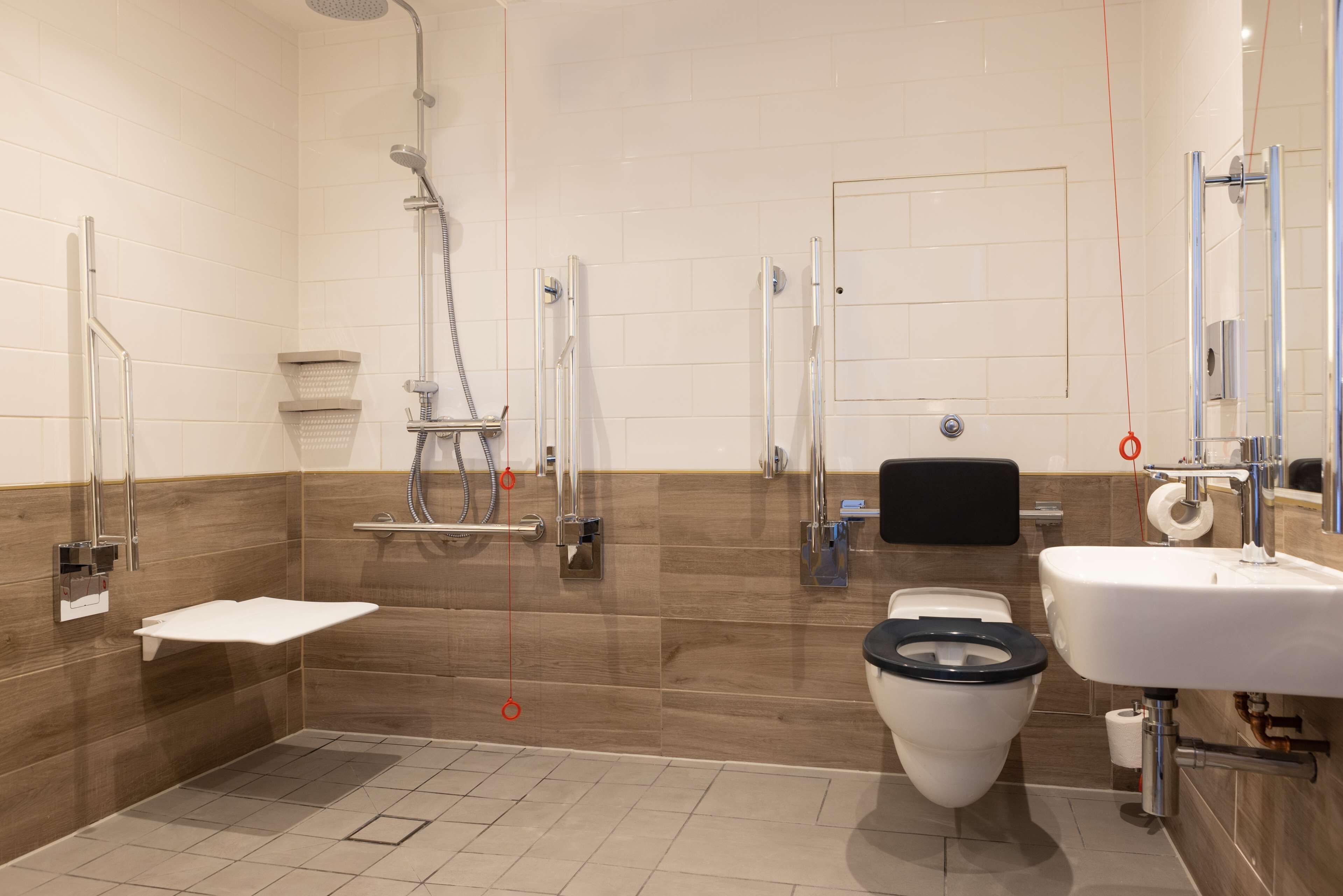 Room, 1 King Bed, Accessible | Bathroom shower