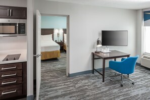 Suite, 2 Queen Beds | In-room safe, desk, laptop workspace, blackout drapes