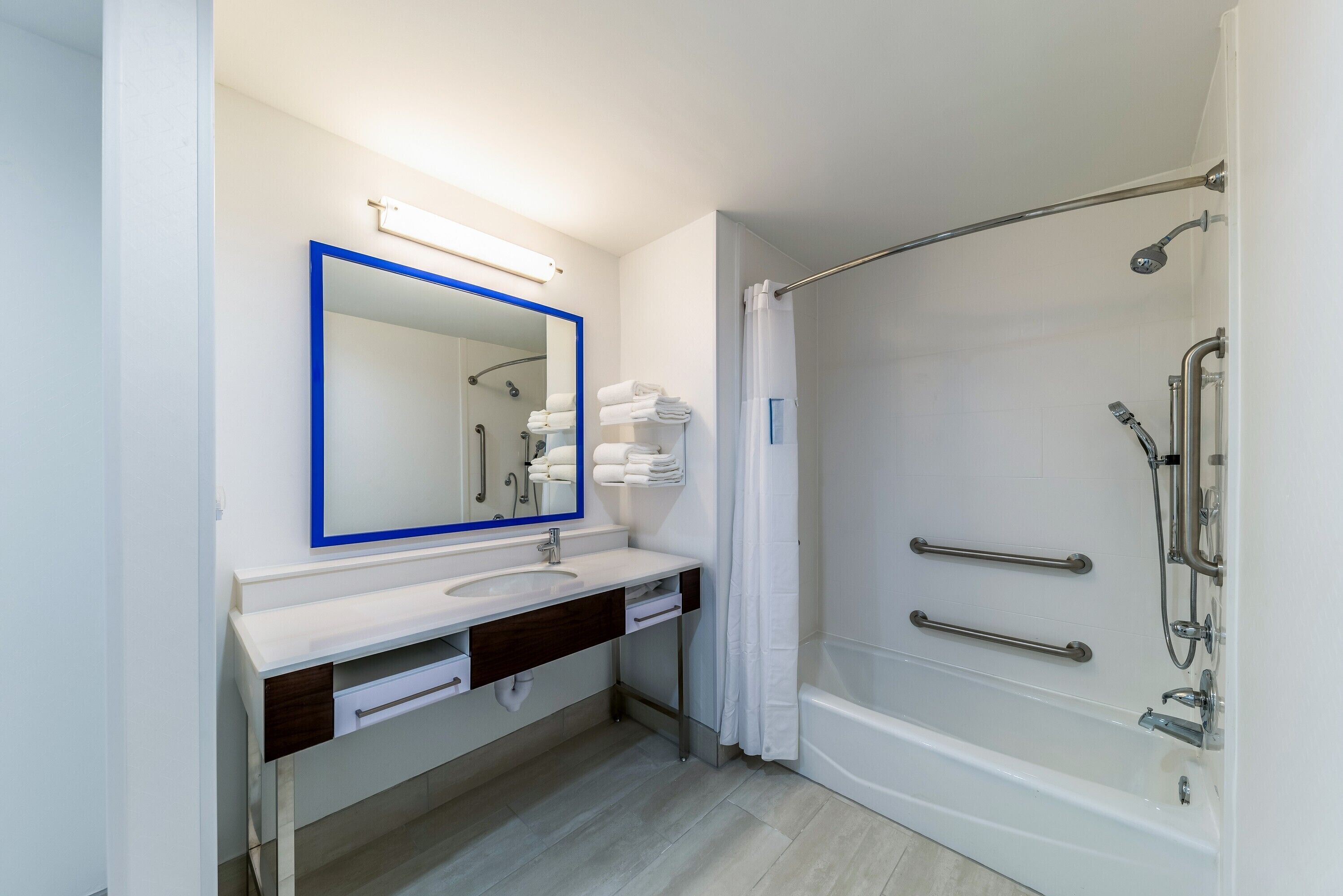 free toiletries, hair dryer, towels