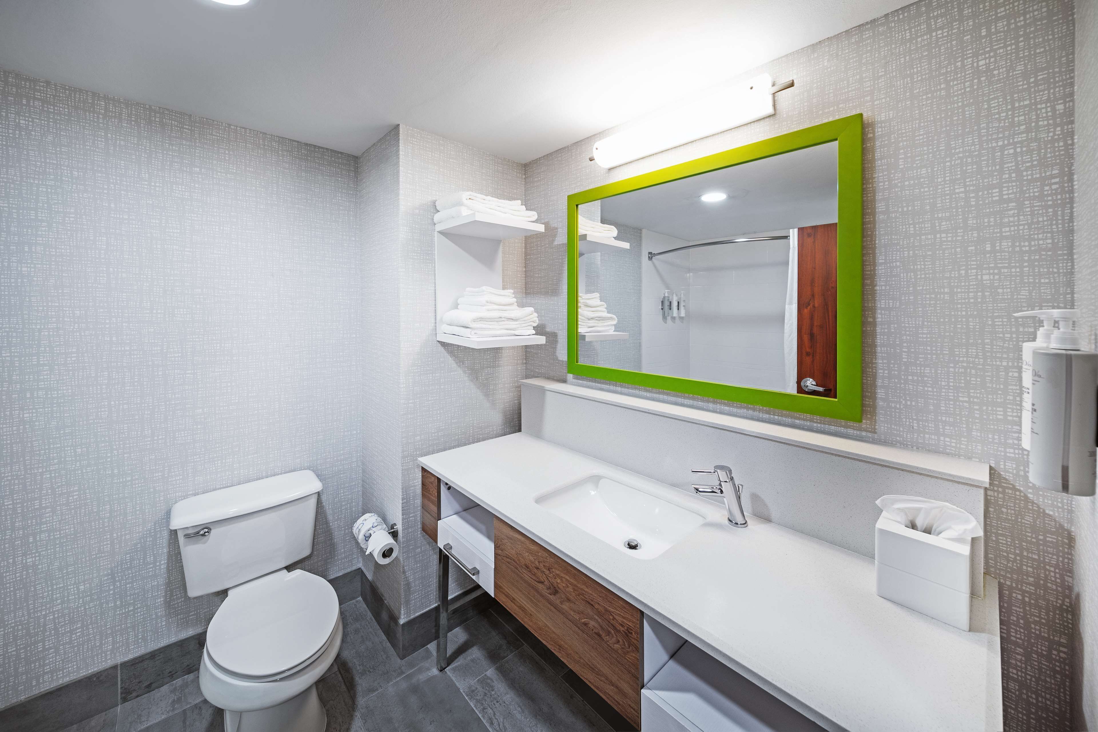 free toiletries, hair dryer, towels