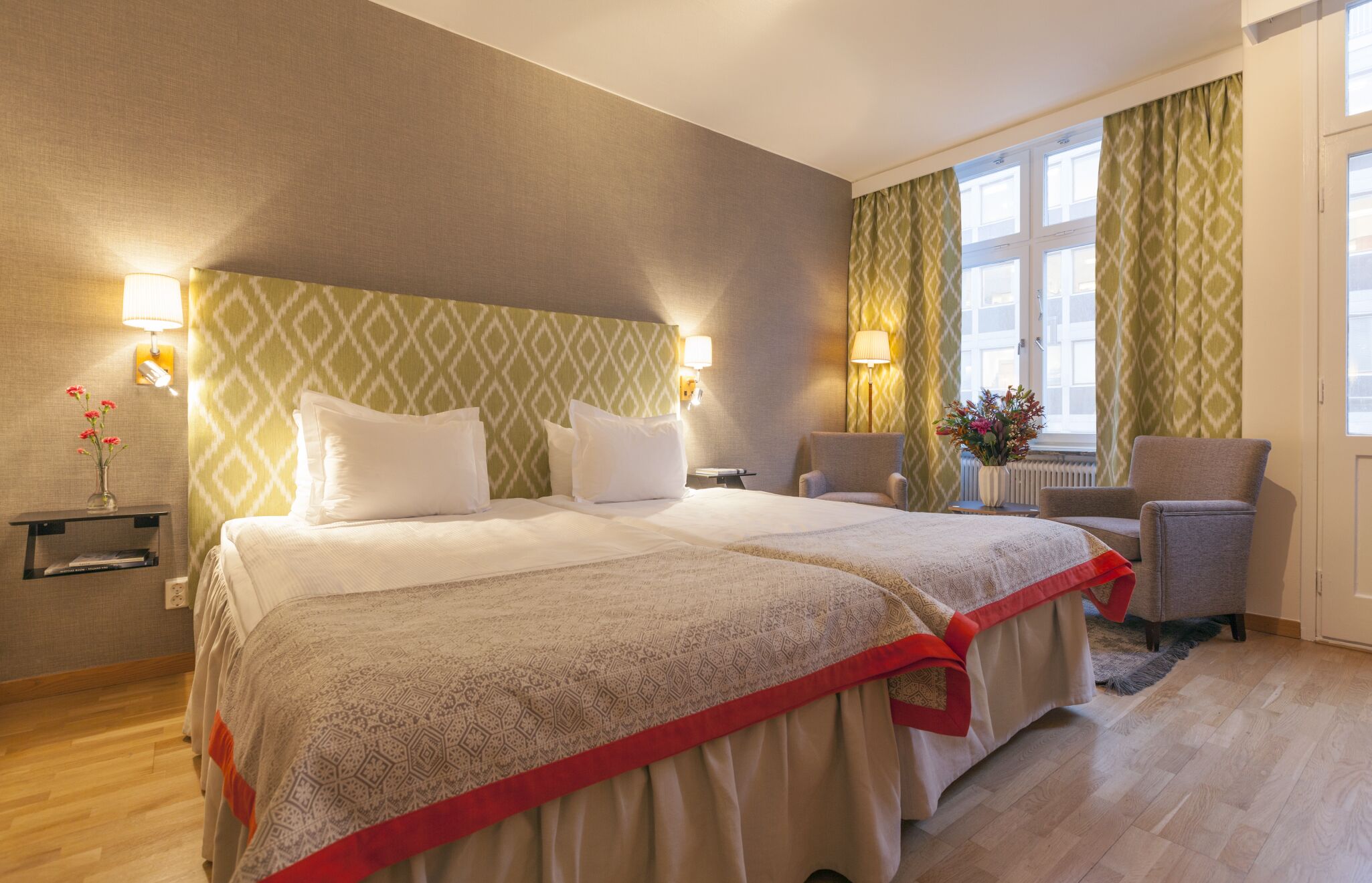 superior twin room | in-room safe, desk, blackout curtains, iron/ironing board