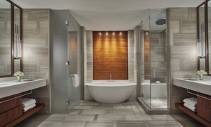Suite, 1 King Bed, Ocean View | Bathroom | Combined shower/tub, designer toiletries, hair dryer, bathrobes - The Ocean Club, A Four Seasons Resort, Bahamas (Paradise Island)