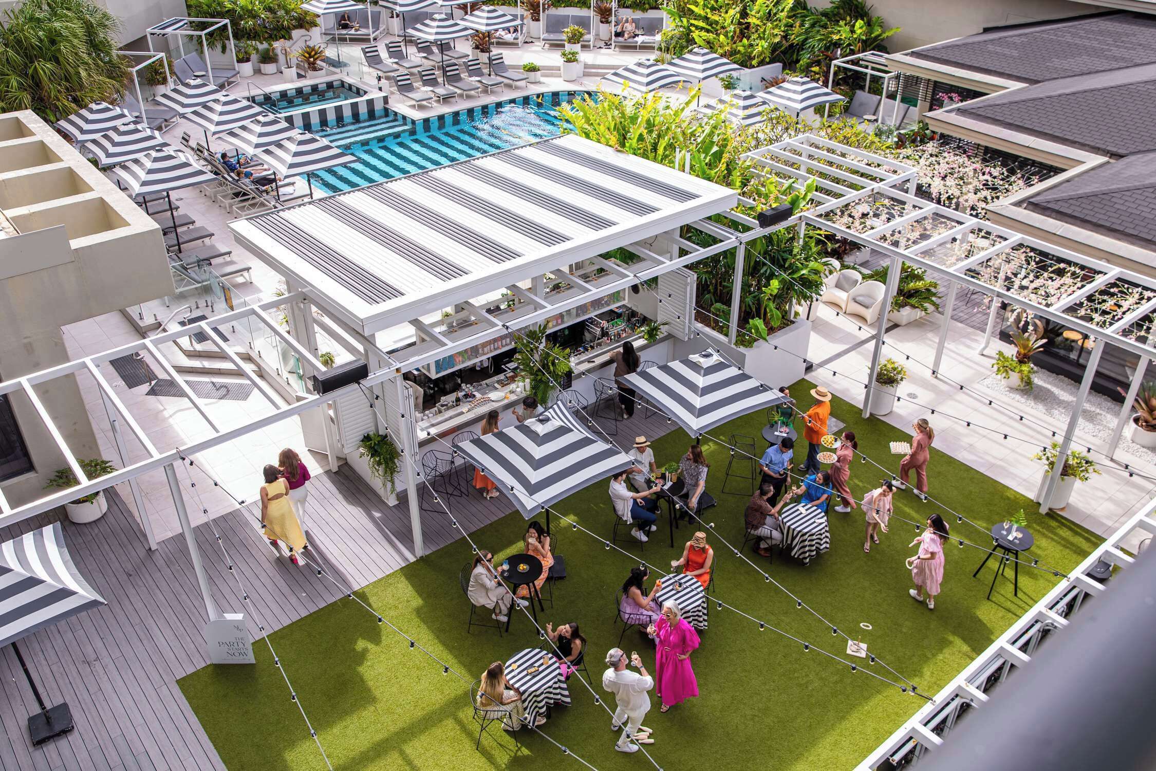 outdoor banquet area