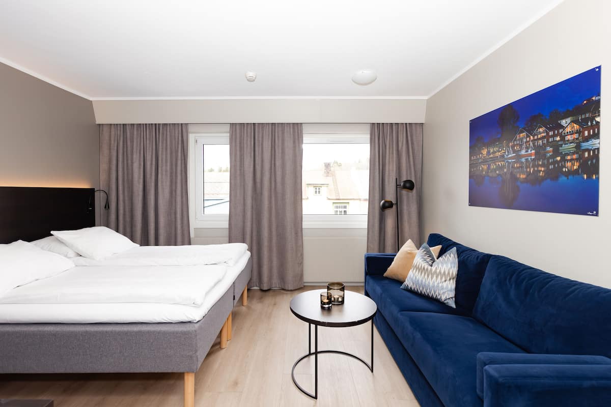 Blackout curtains, free WiFi, bed sheets, alarm clocks